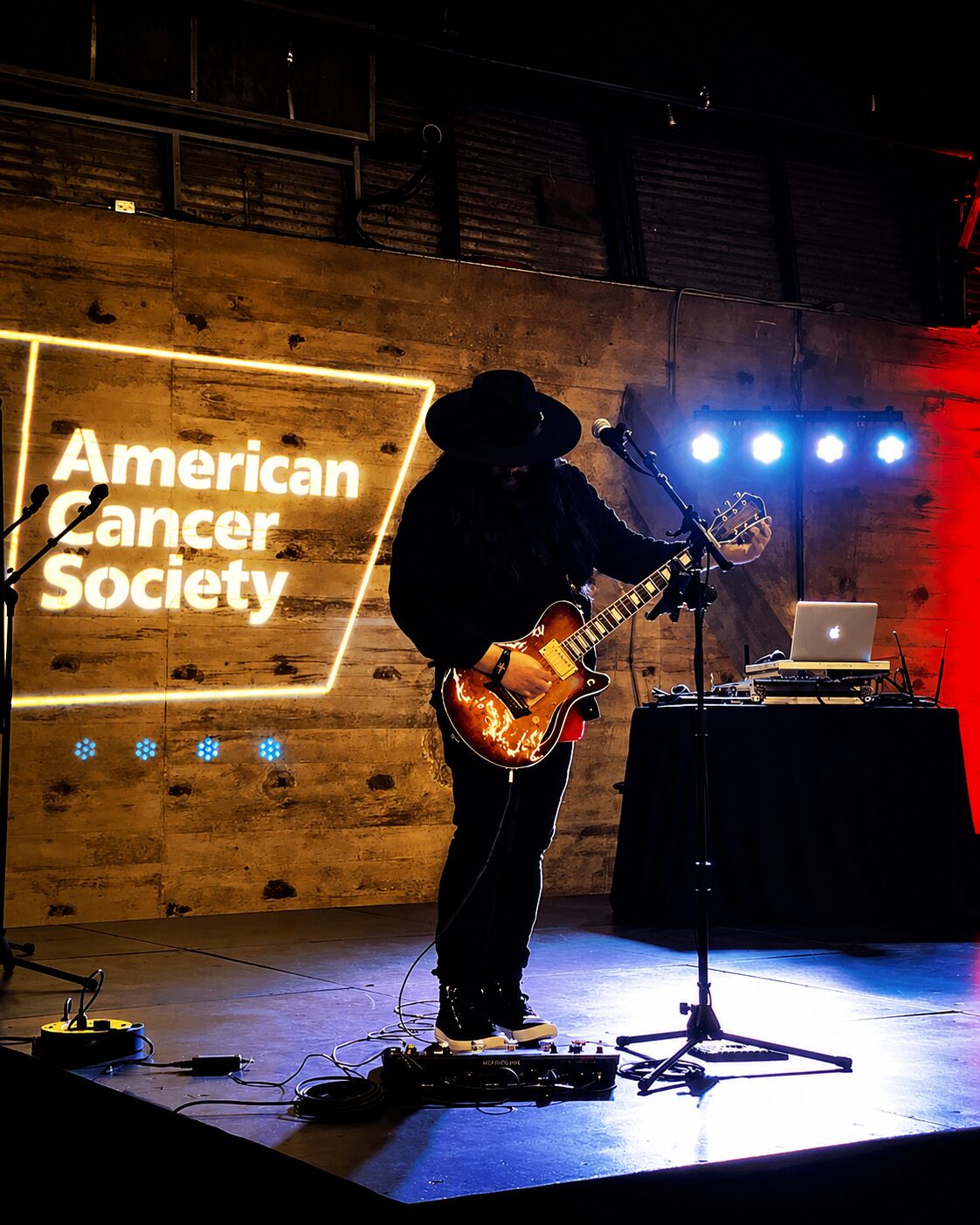 Jesse James Armijo performing at an American Cancer Society charity benefit event